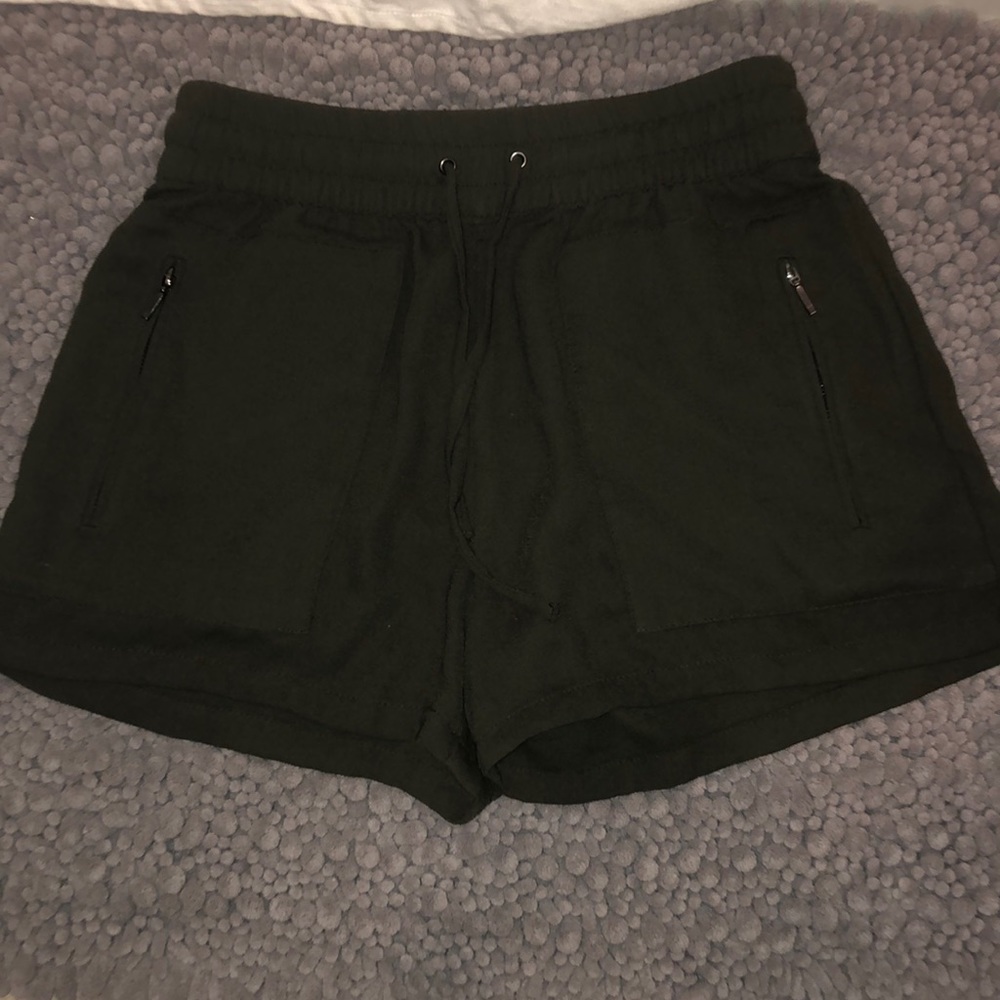 Green Polyester Shorts